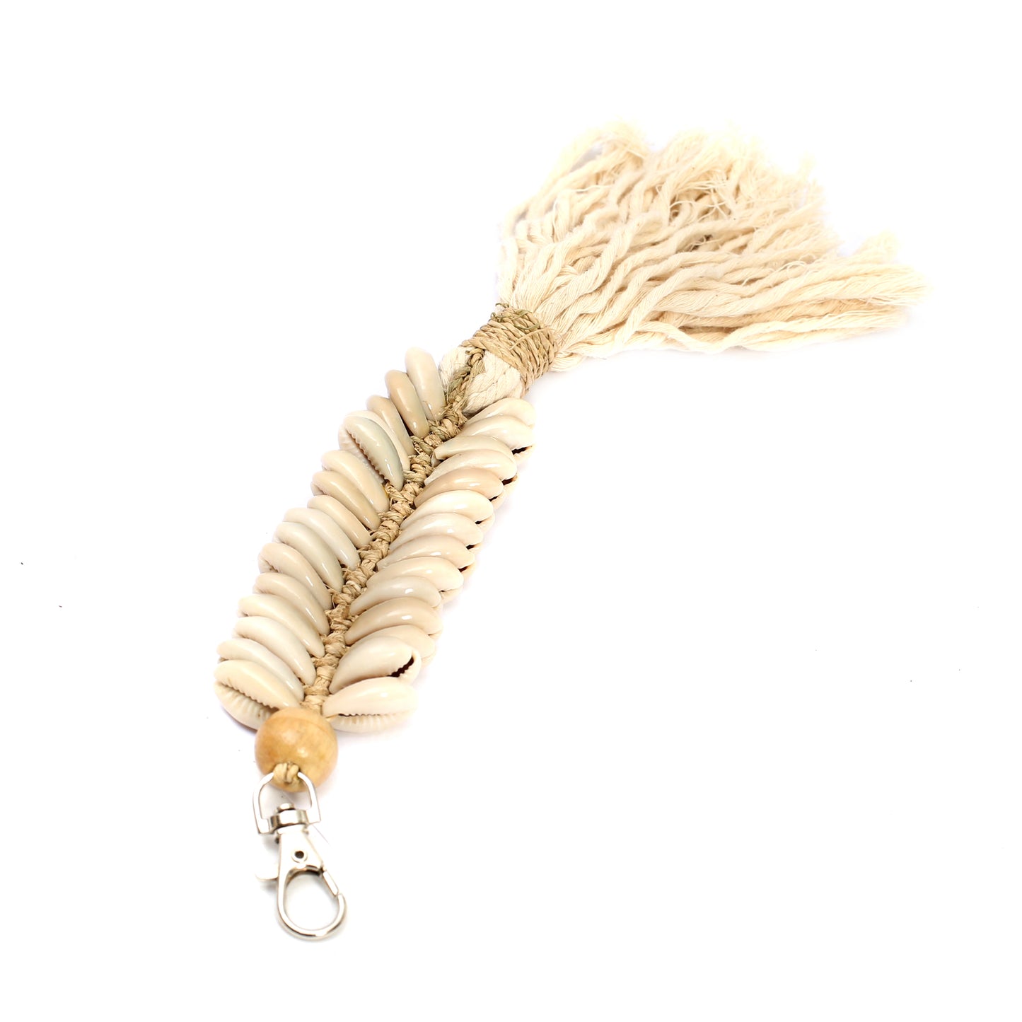 Le Porte-clés Macrame Fishbone - Crème