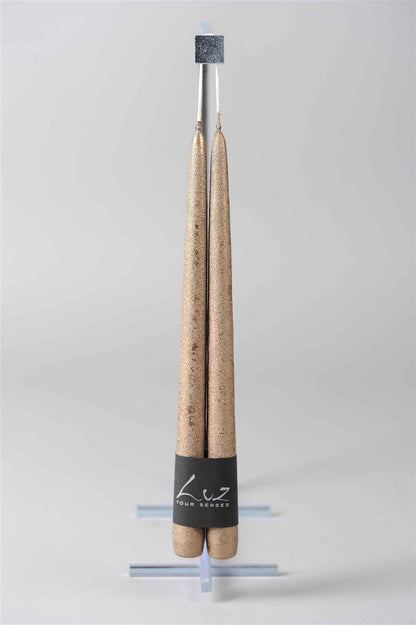 Bougies Tiges - Antique Gold - lot de 2