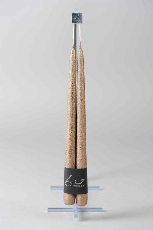 Bougies Tiges - Antique Gold - lot de 2