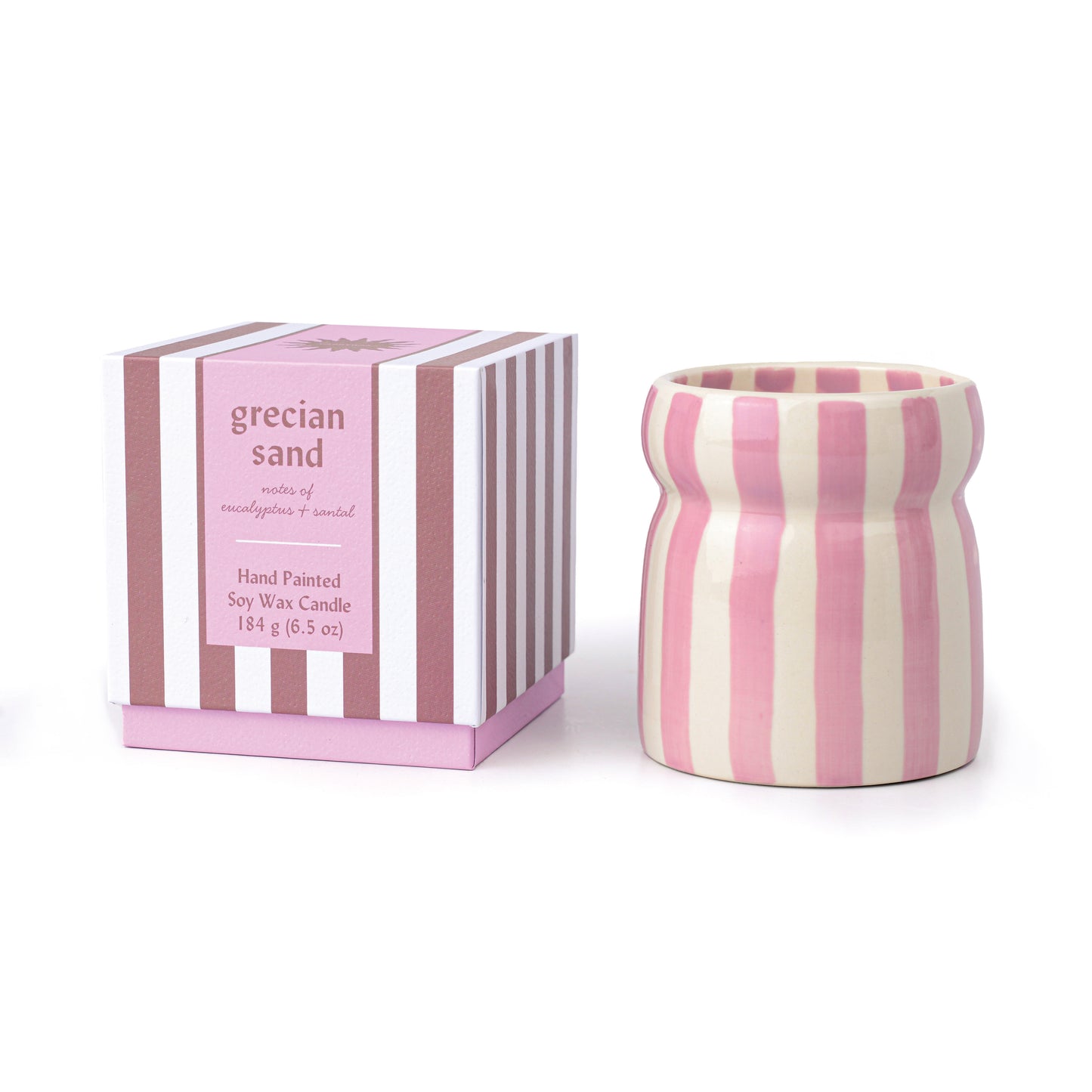 Bougie Cabana – Rayures lavande