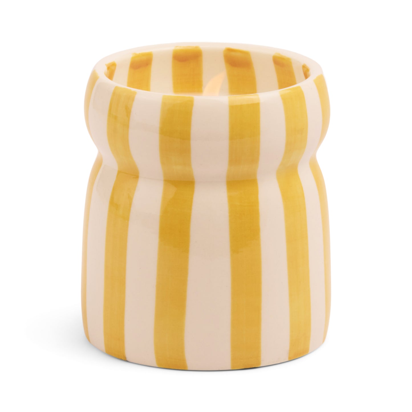 Cabana – Bougie en céramique – Rayures ocre