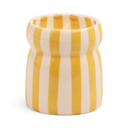 Cabana – Bougie en céramique – Rayures ocre