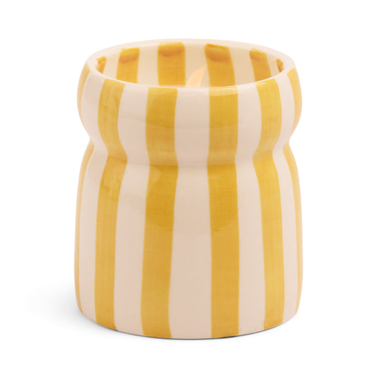 Cabana – Bougie en céramique – Rayures ocre
