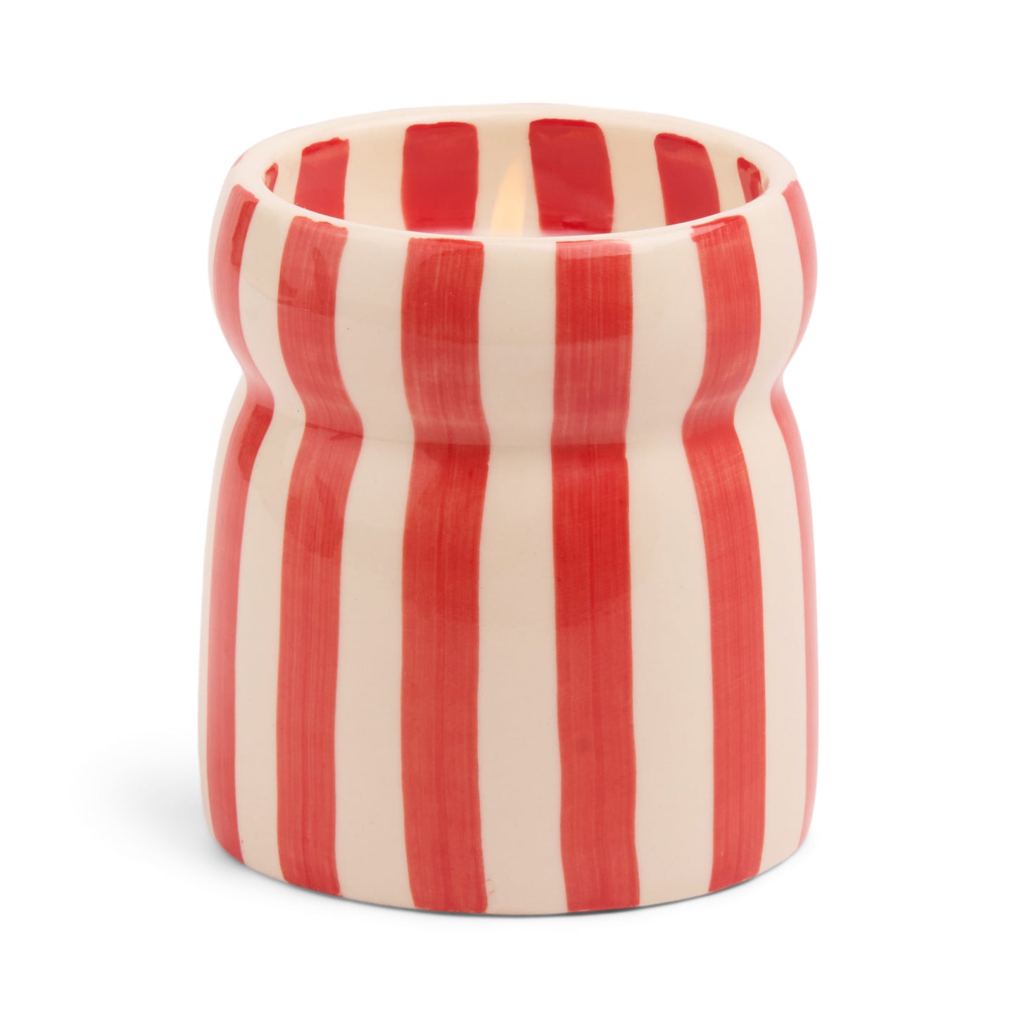 Cabana – Bougie en céramique – Rayures rouges