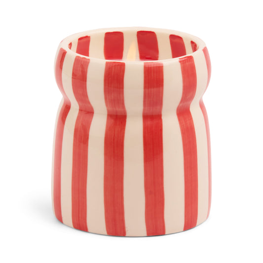 Cabana – Bougie en céramique – Rayures rouges