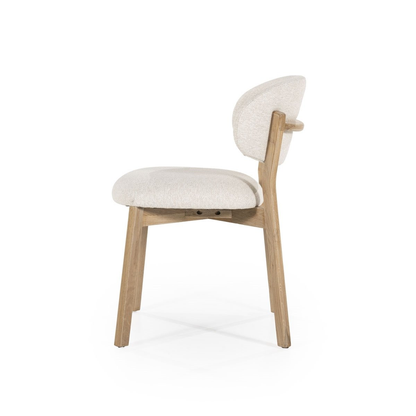 Chaise Elyna - chêne clair & tissu beige