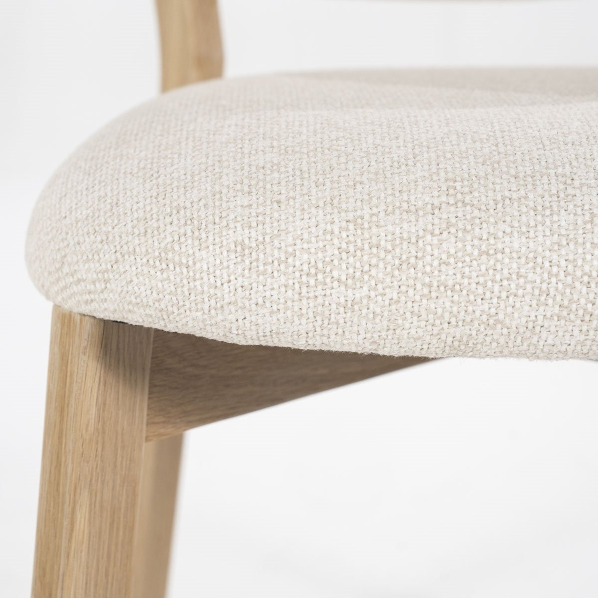 Chaise Elyna - chêne clair & tissu beige