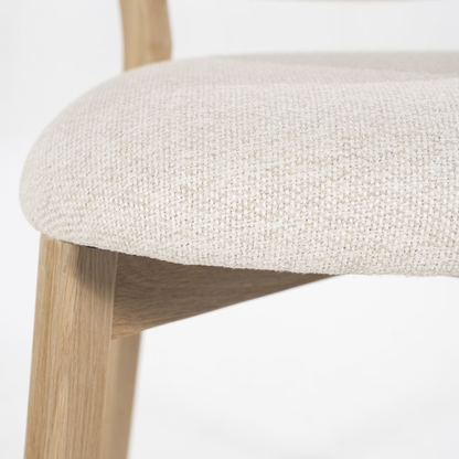 Chaise Elyna - chêne clair & tissu beige
