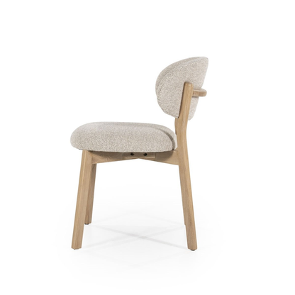 Chaise Elyna - chêne clair & tissu taupe