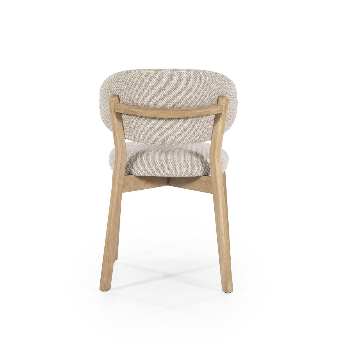 Chaise Elyna - chêne clair & tissu taupe