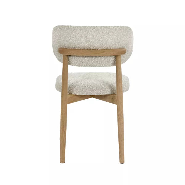Chaise Hazel – Chêne clair & tissu blanc cassé – 48,5 × 50,5 × H 80 cm – Pomax