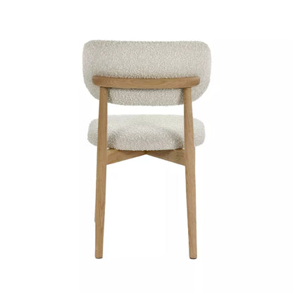 Chaise Hazel – Chêne clair & tissu blanc cassé – 48,5 × 50,5 × H 80 cm – Pomax