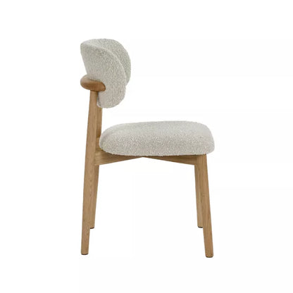 Chaise Hazel – Chêne clair & tissu blanc cassé – 48,5 × 50,5 × H 80 cm – Pomax