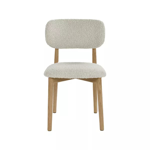 Chaise Hazel – Chêne clair & tissu blanc cassé – 48,5 × 50,5 × H 80 cm – Pomax
