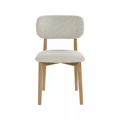 Chaise Hazel – Chêne clair & tissu blanc cassé – 48,5 × 50,5 × H 80 cm – Pomax