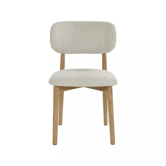 Chaise Hazel – Chêne clair & tissu blanc cassé – 48,5 × 50,5 × H 80 cm – Pomax
