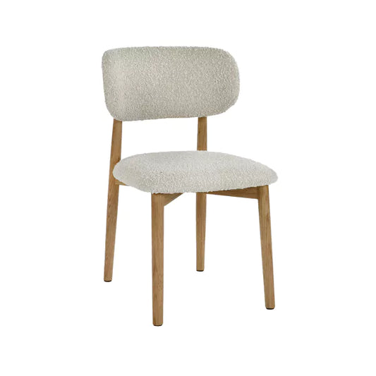Chaise Hazel – Chêne clair & tissu blanc cassé – 48,5 × 50,5 × H 80 cm – Pomax