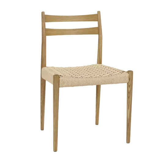 Chaise Minou – Bois de frêne clair & papier naturel – 51,5 × 51,5 × H 80 cm – Pomax - Précommande