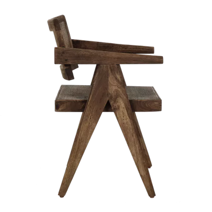 Chaise Rosalia – Bois de manguier brun & rotin – 53 × 51 × H 80 cm – Pomax - Précommande