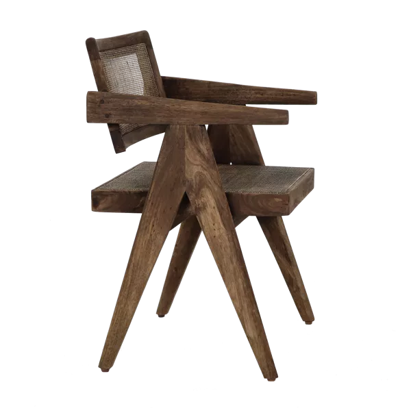 Chaise Rosalia – Bois de manguier brun & rotin – 53 × 51 × H 80 cm – Pomax - Précommande