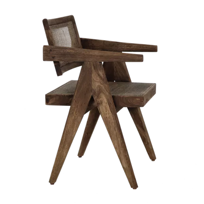 Chaise Rosalia – Bois de manguier brun & rotin – 53 × 51 × H 80 cm – Pomax - Précommande