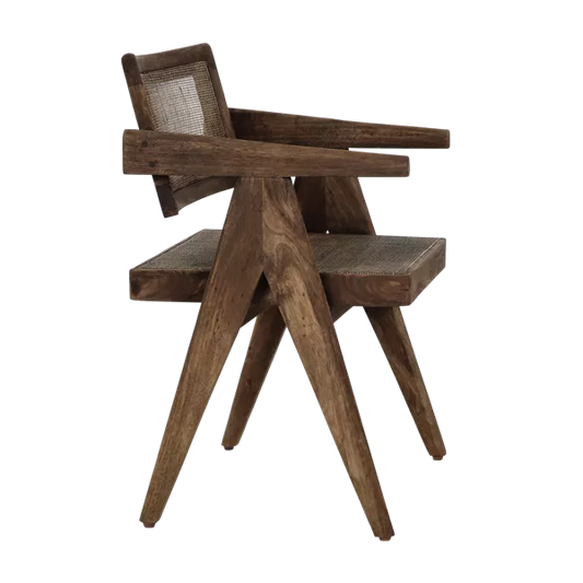 Chaise Rosalia – Bois de manguier brun & rotin – 53 × 51 × H 80 cm – Pomax - Précommande