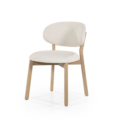 Chaise Elyna - chêne clair & tissu beige