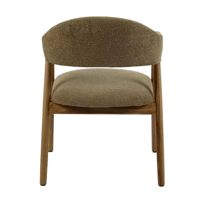 Chaise avec accoudoirs Amande – Chêne et tissu beige – 56×54×81 cm – Pomax - Précommande