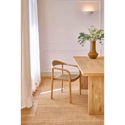 Chaise avec accoudoirs Mira – Bois d'acacia & corde naturelle – 51,6×57×76 cm – Pomax - Précommande