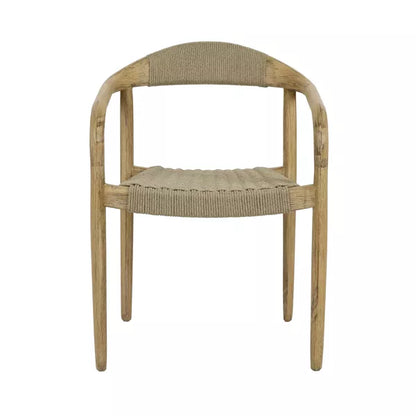 Chaise avec accoudoirs Mira – Bois d'acacia & corde naturelle – 51,6×57×76 cm – Pomax - Précommande