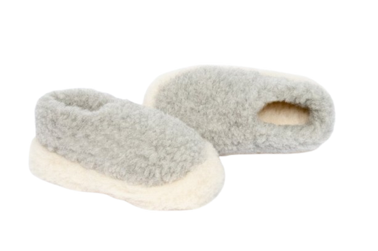 Chaussons Irlandais pure laine de Mérinos – Enfant - Gris clair