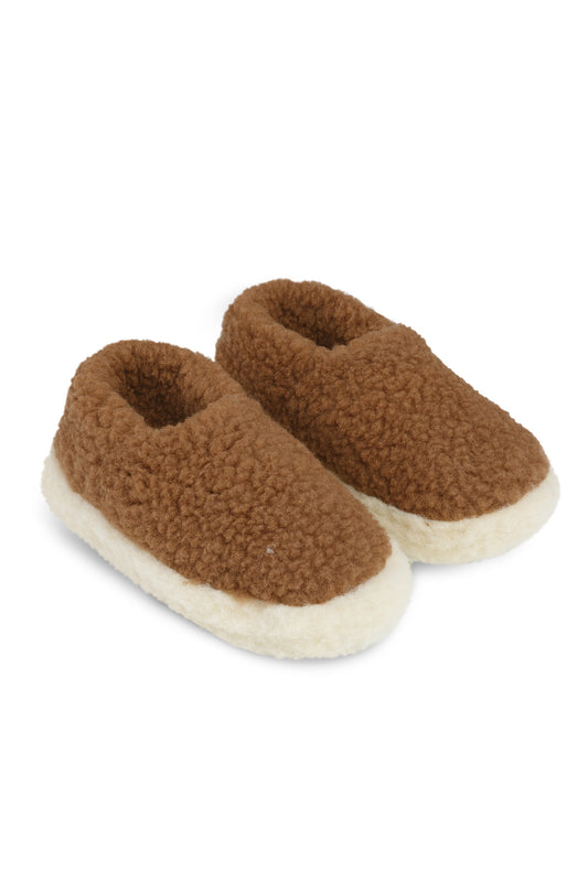 Chaussons Irlandais pure laine de Mérinos – Adulte - Marron