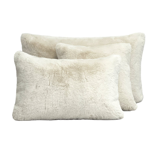 Coussin fausse fourrure - Chamonix - Ivoire - Haomy