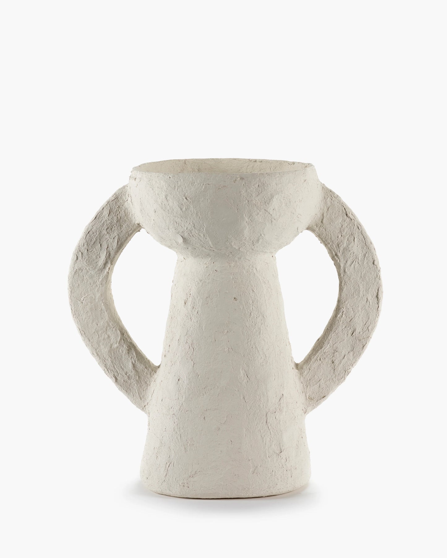 Vase papier mâché avec anses - blanc - L - EARTH