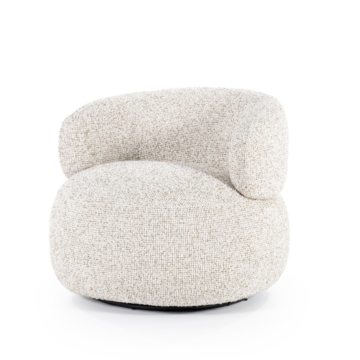 Fauteuil Moum - bouclé écru pivotant 360°