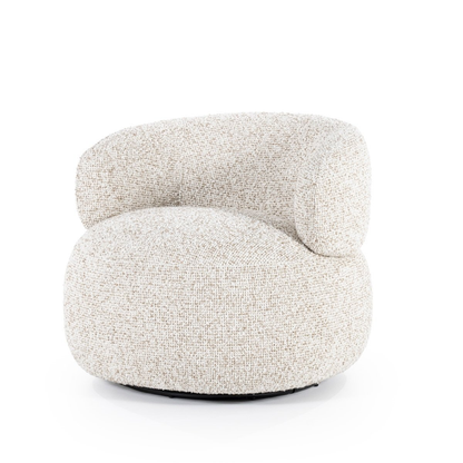 Fauteuil Moum - bouclé écru pivotant 360°