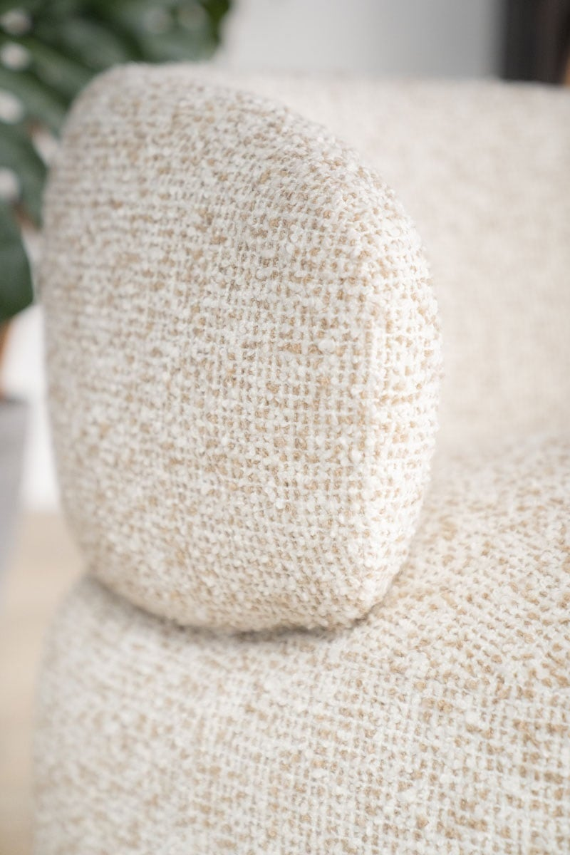 Fauteuil Moum - bouclé écru pivotant 360°