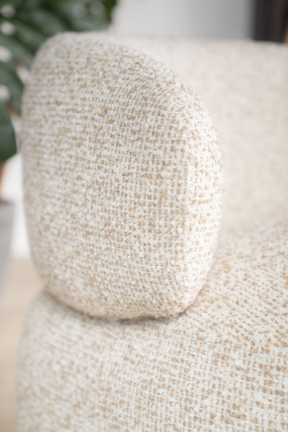 Fauteuil Moum - bouclé écru pivotant 360°