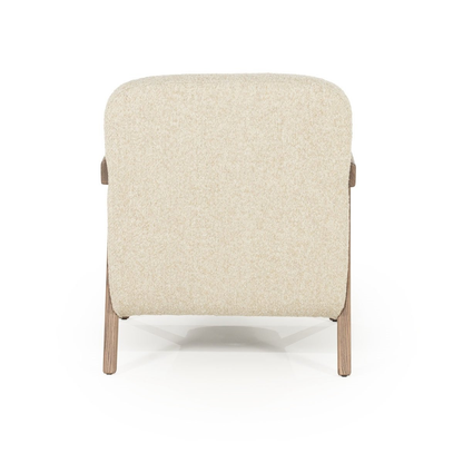 Fauteuil Serena - bois clair & tissu écru