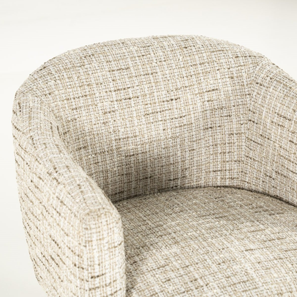 Fauteuil Lunna beige - tissu texturé & chêne clair