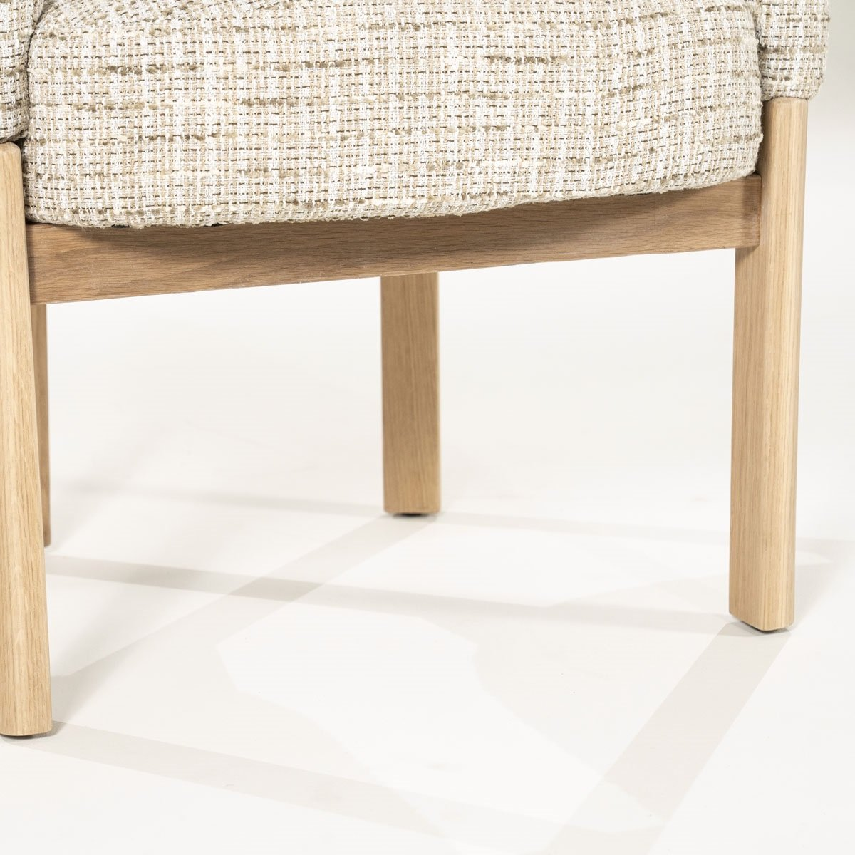 Fauteuil Lunna beige - tissu texturé & chêne clair