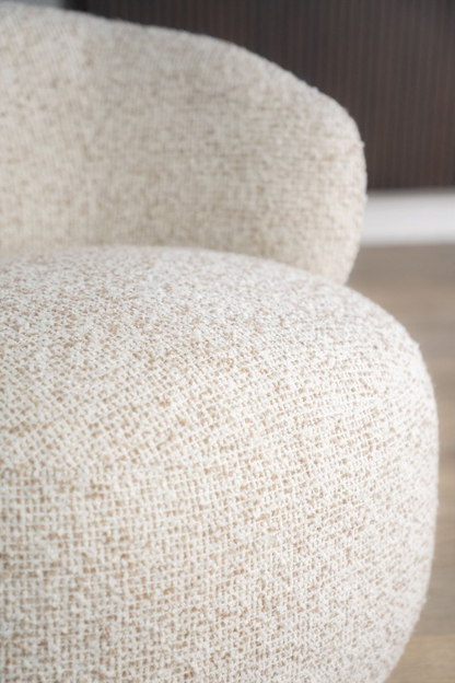 Fauteuil Moum - bouclé écru pivotant 360°