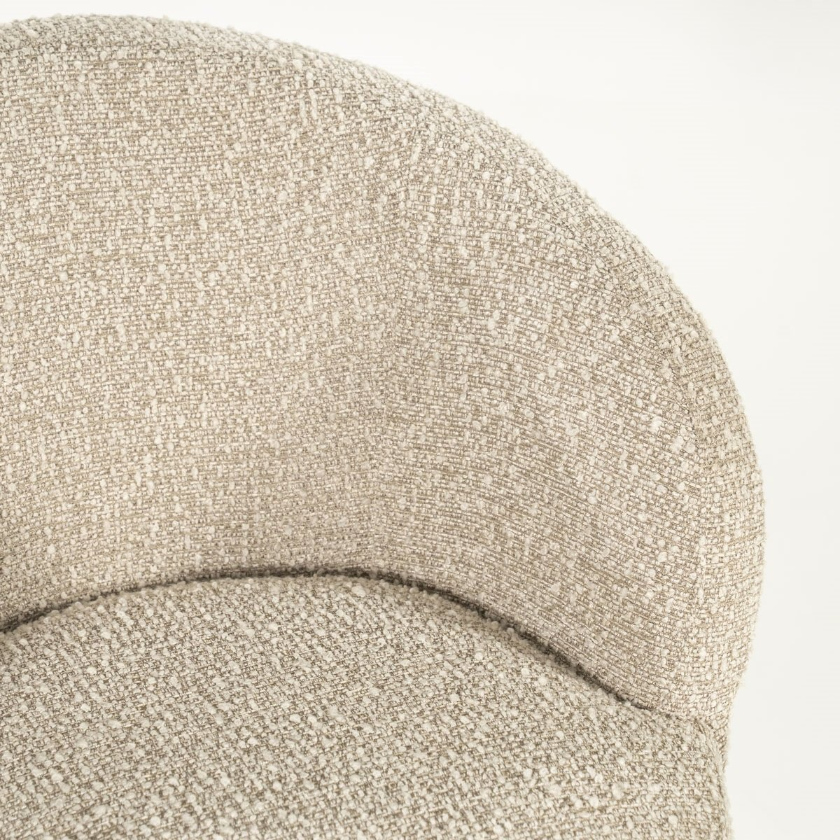 Chaise pivotante Dune - tissu bouclé beige & chêne clair