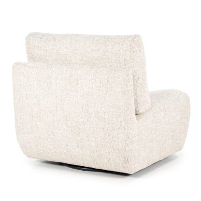 Fauteuil pivotant Sienna – Tissu beige – 81 × 94 × 82 cm