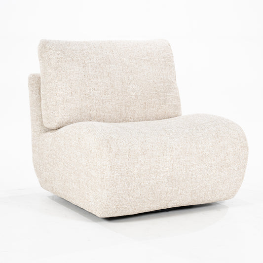 Fauteuil pivotant Sienna – Tissu beige – 81 × 94 × 82 cm