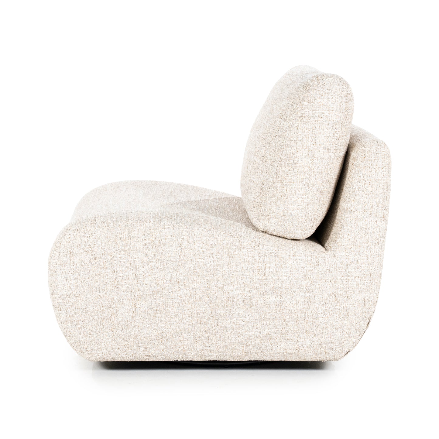 Fauteuil pivotant Sienna – Tissu beige – 81 × 94 × 82 cm