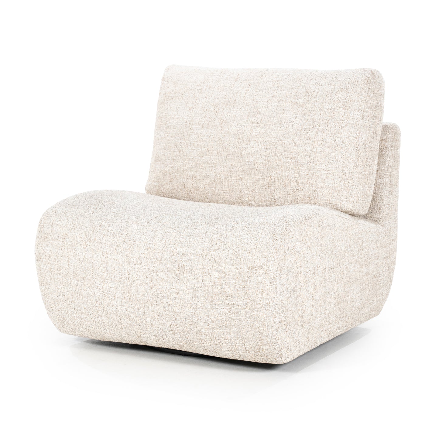 Fauteuil pivotant Sienna – Tissu beige – 81 × 94 × 82 cm