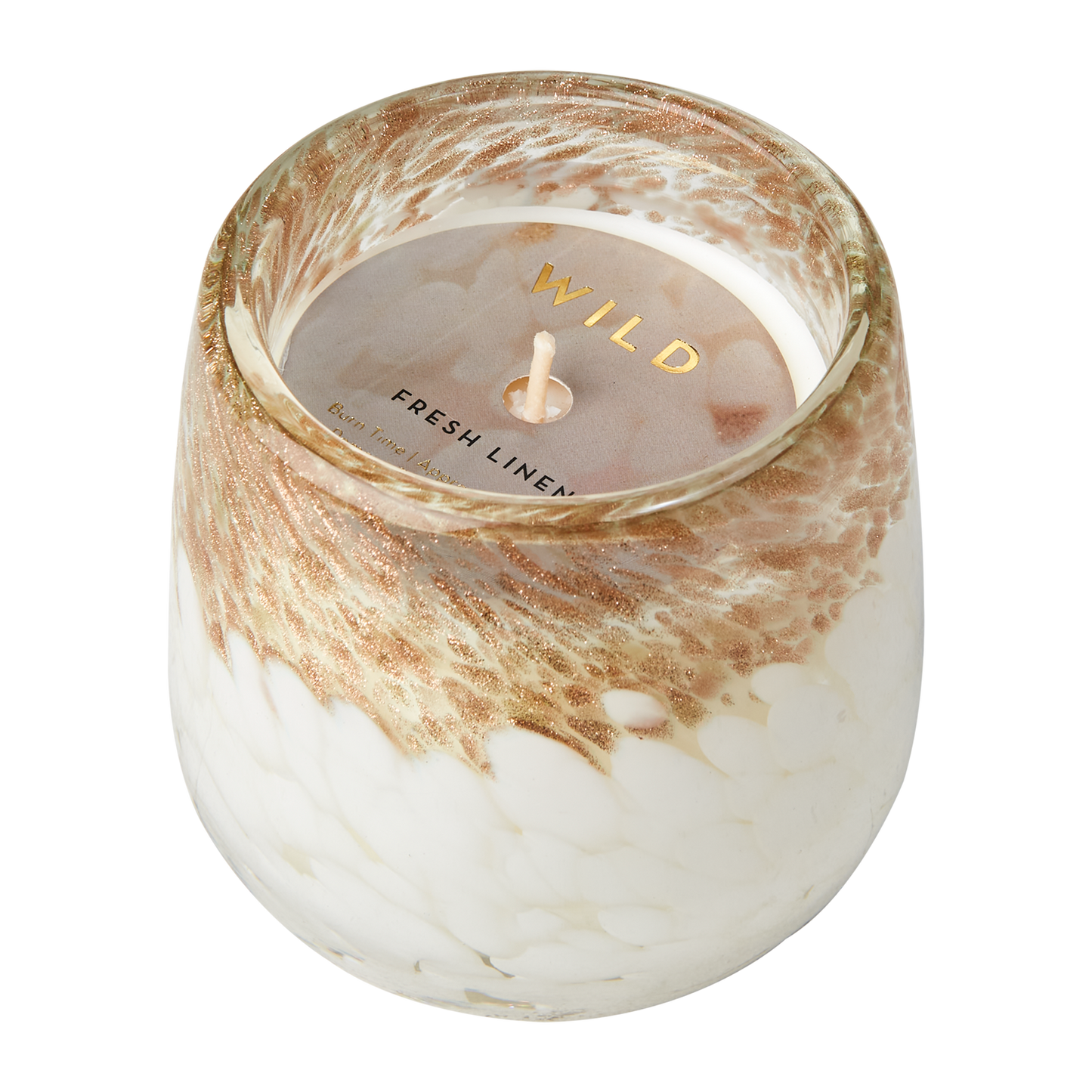 Bougies parfumées Wild en cire de soja - Fresh Linen - Blanc et Doré