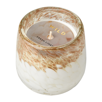 Bougies parfumées Wild en cire de soja - Fresh Linen - Blanc et Doré