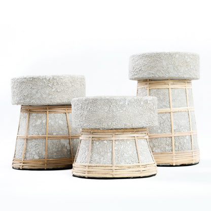 Le Bougeoir Serene - Béton Gris Naturel - M